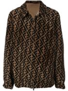 Fendi Monogram Fleece Jacket - Brown