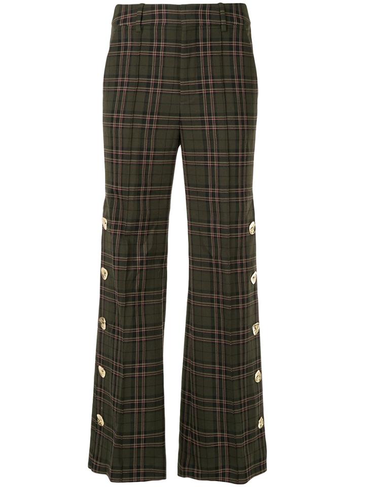 Portspure Checked Wide-leg Trousers - Brown