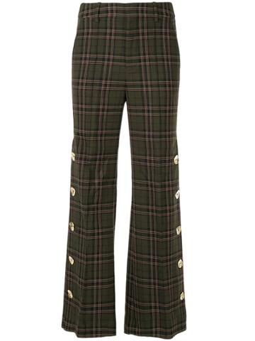 Portspure Checked Wide-leg Trousers - Brown
