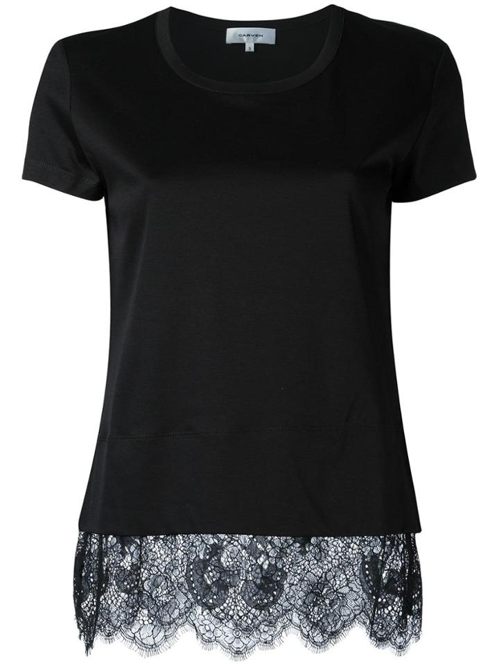 Carven Lace Trim Blouse - Black