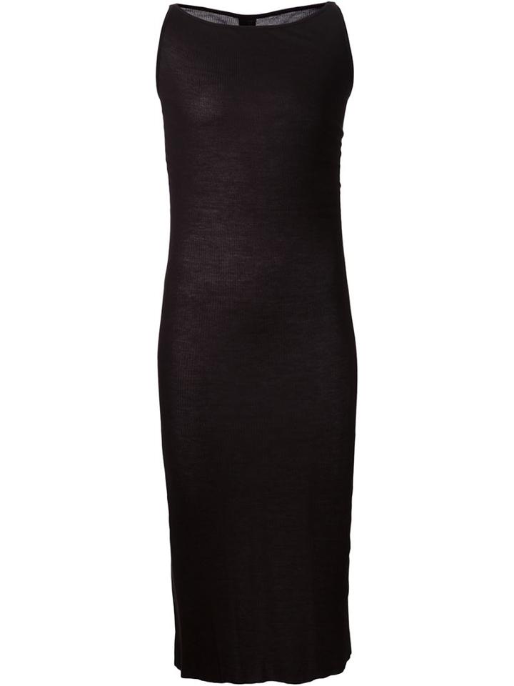 Rick Owens Fitted Tank Dress, Women's, Size: 42, Black, Viscose/silk