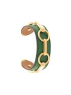 Hermès Pre-owned Leather Buckle Bangle - Green