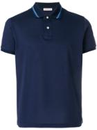 Moncler Tonal Trim Polo Shirt - Blue