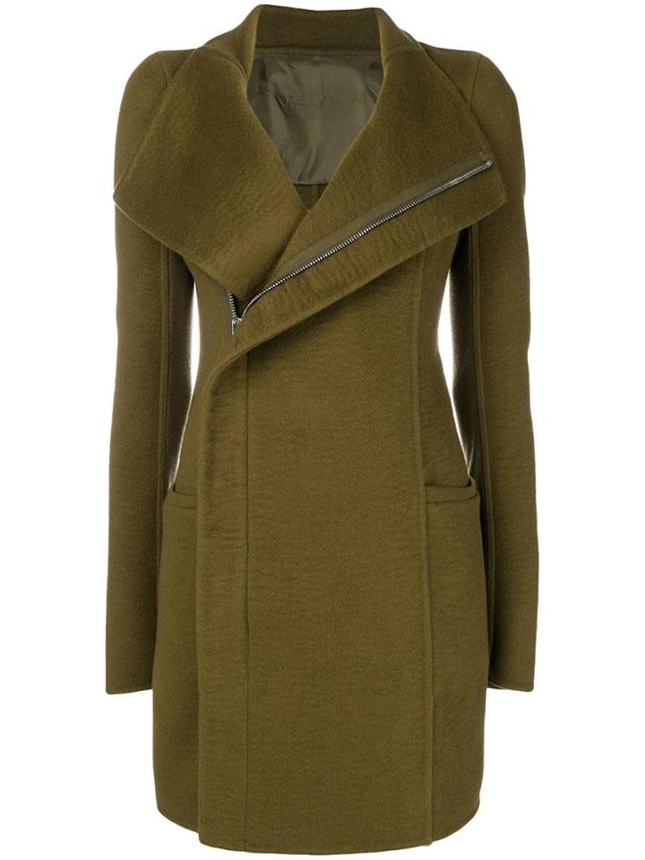 Rick Owens Zipped Coat - Green
