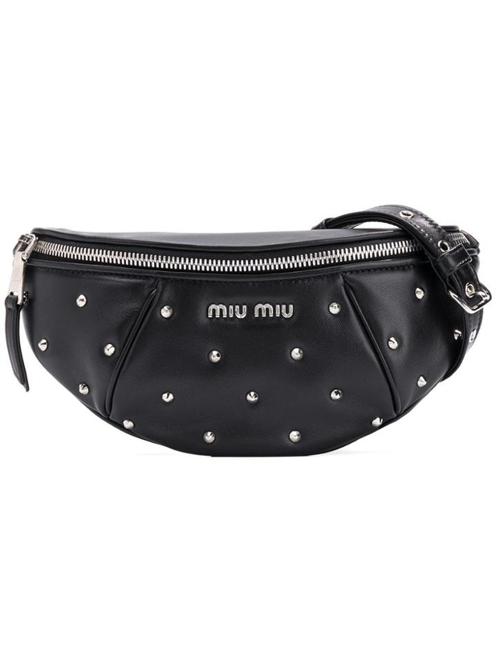 Miu Miu Studded Belt Bag - Black