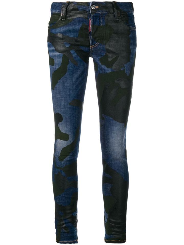 Dsquared2 Camouflage Print Jeans - Blue