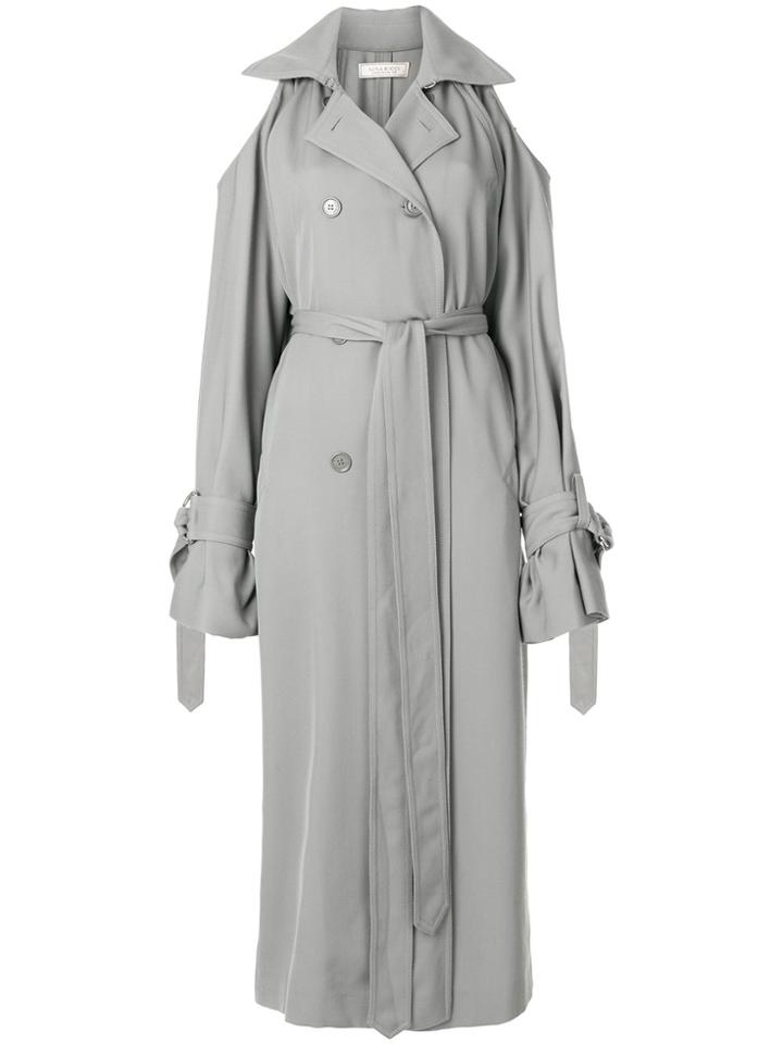 Nina Ricci Cold Shoulder Trench Coat - Green