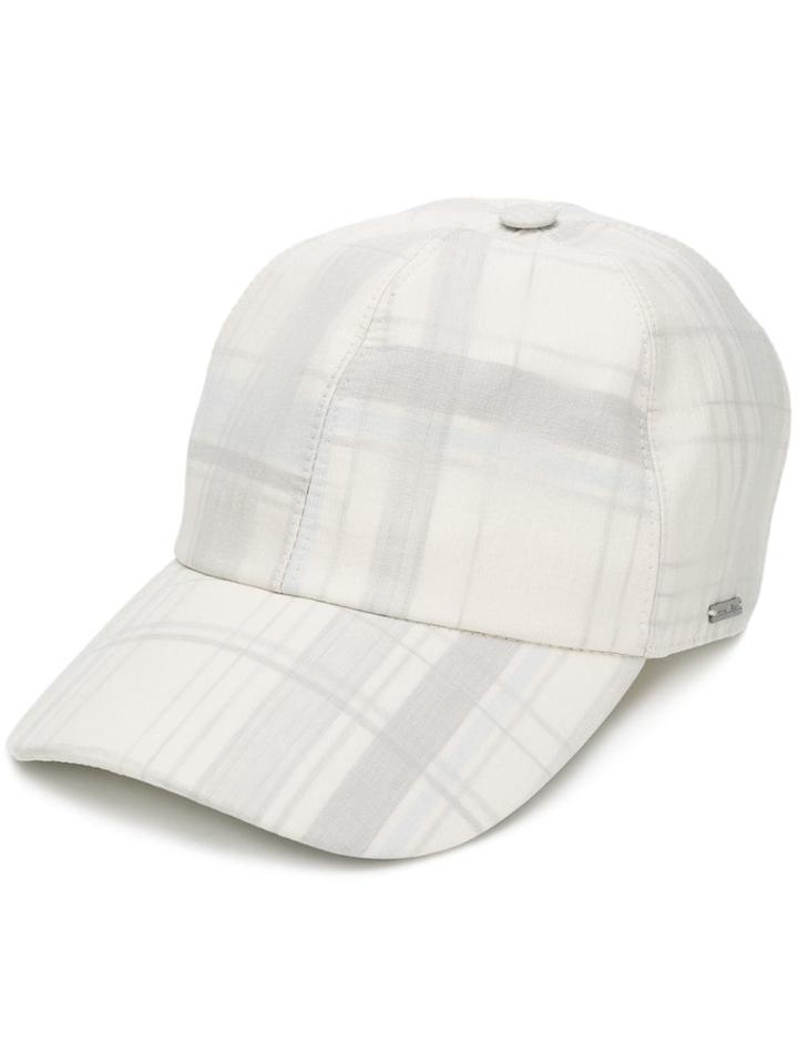 Ermenegildo Zegna Check Print Cap - White