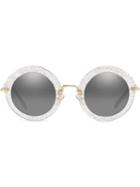 Miu Miu Eyewear Round Noir Sunglasses - Silver