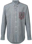 Julien David Lightweight Striped Shirt, Size: Large, Blue, Cotton