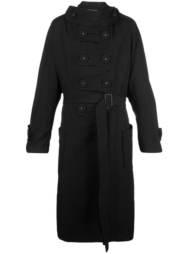 Yohji Yamamoto Big Button Coat - Black