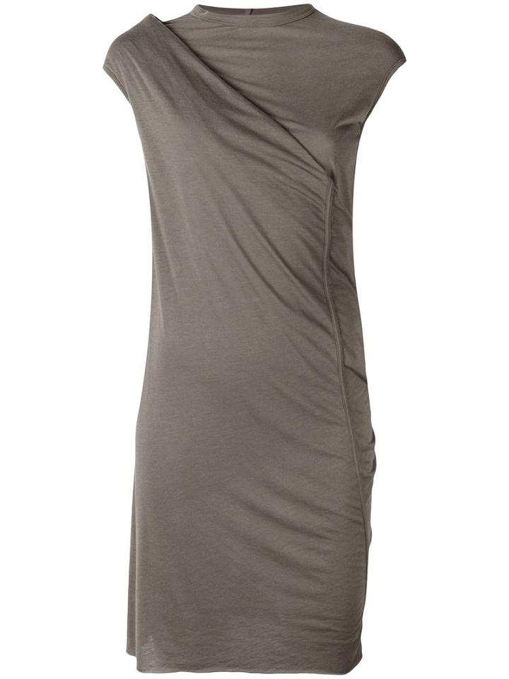 Rick Owens Lilies - Draped Fitted Dress - Women - Cotton/polyamide/viscose - 40, Brown, Cotton/polyamide/viscose