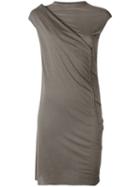 Rick Owens Lilies - Draped Fitted Dress - Women - Cotton/polyamide/viscose - 40, Brown, Cotton/polyamide/viscose