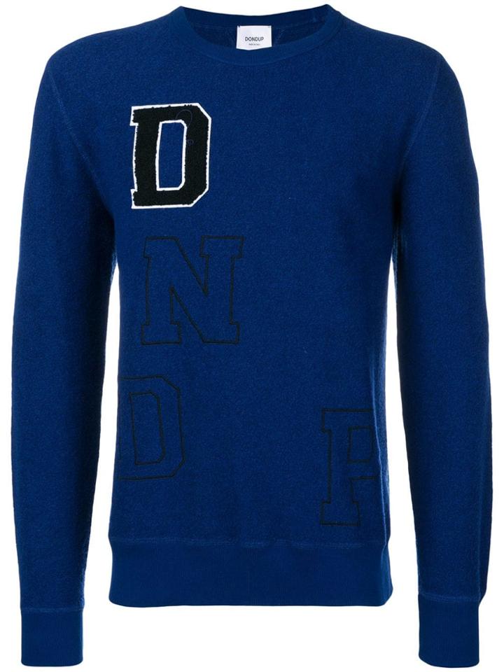 Dondup Logo Embroidered Sweater - Blue
