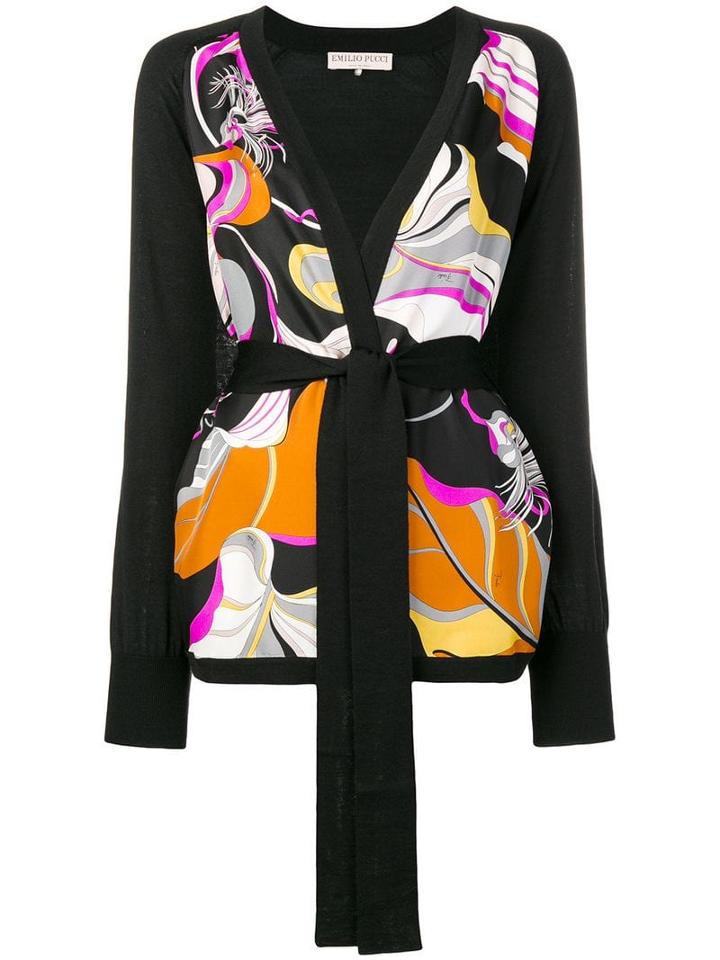 Emilio Pucci Frida Print Wool Silk-twill Cardigan - Black