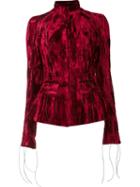 Haider Ackermann Laced Fitted Jacket, Women's, Size: 38, Red, Cotton/acetate/rayon