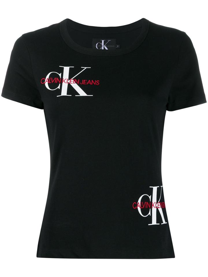 Calvin Klein Embroidered Logo T-shirt - Black