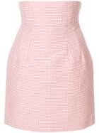 Sara Battaglia High-waisted Gingham Skirt - Pink & Purple