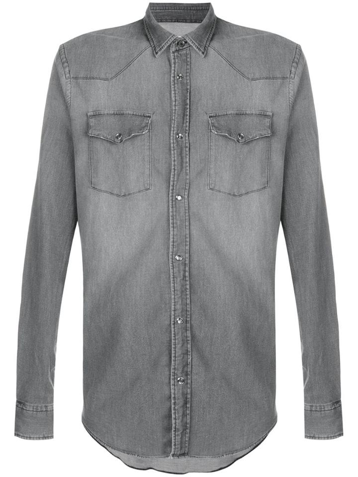 Dondup Press Stud Fastening Shirt - Grey