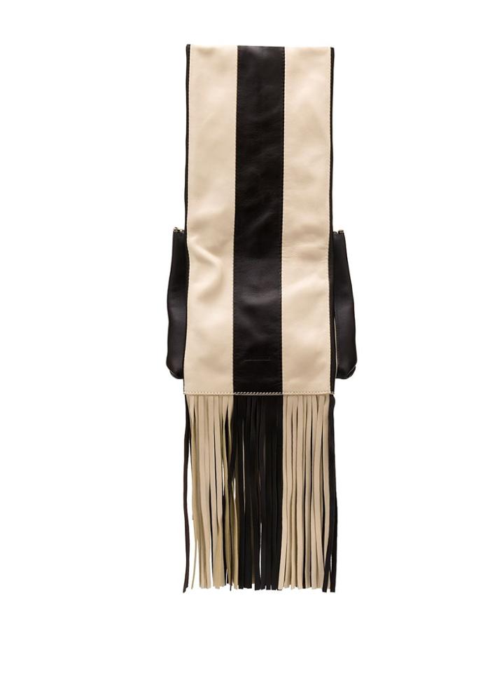 Jil Sander Fringed Striped Tote - Brown