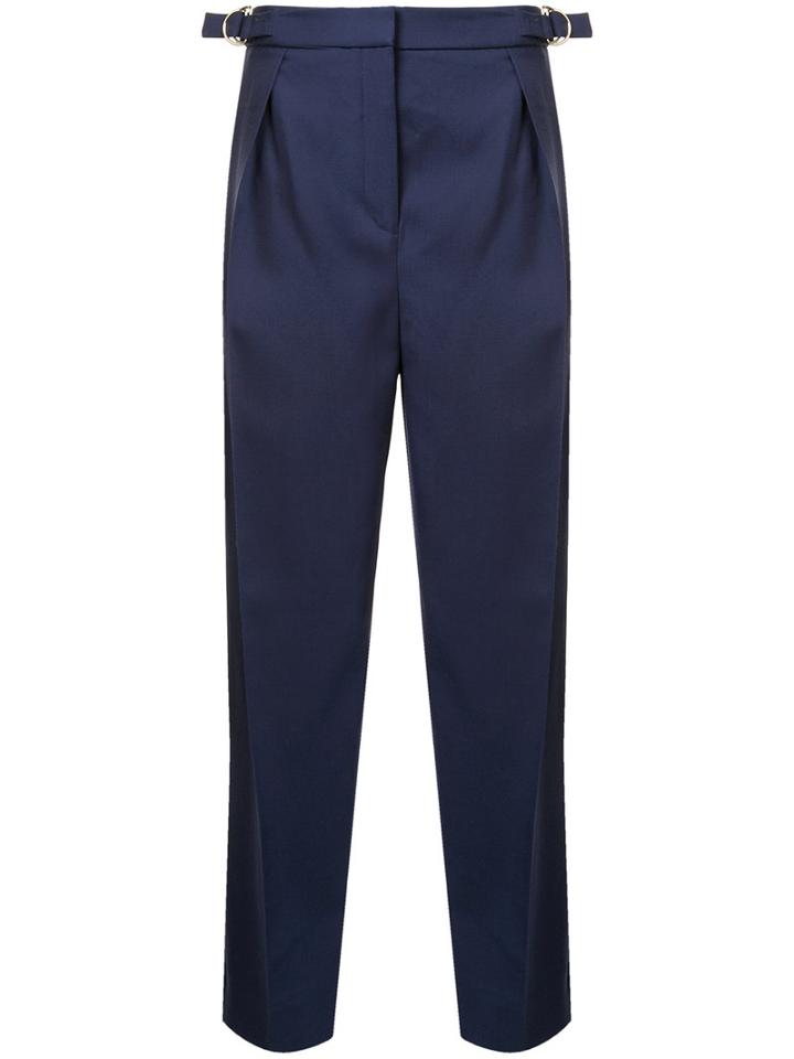 Roksanda Loose-fit Cropped Trousers, Size: 12, Blue, Acetate/silk/polyamide/spandex/elastane
