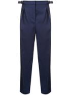 Roksanda Loose-fit Cropped Trousers, Size: 12, Blue, Acetate/silk/polyamide/spandex/elastane