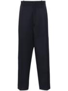 Jil Sander Stitch Detail Tailored Wool Trousers - Blue