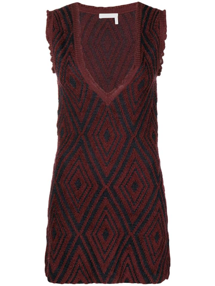 See By Chloé Deep V-neck Dress - Red