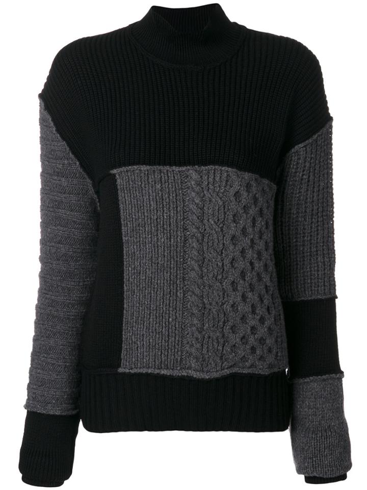 Mcq Alexander Mcqueen Cable Mix Jumper - Black