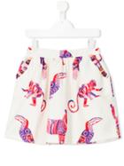 Msgm Kids - Animal Print Skirt - Kids - Cotton/polyester - 6 Yrs, White