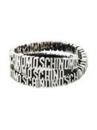 Moschino Logo Plaque Wrap Around Bracelet, Women's, Metallic