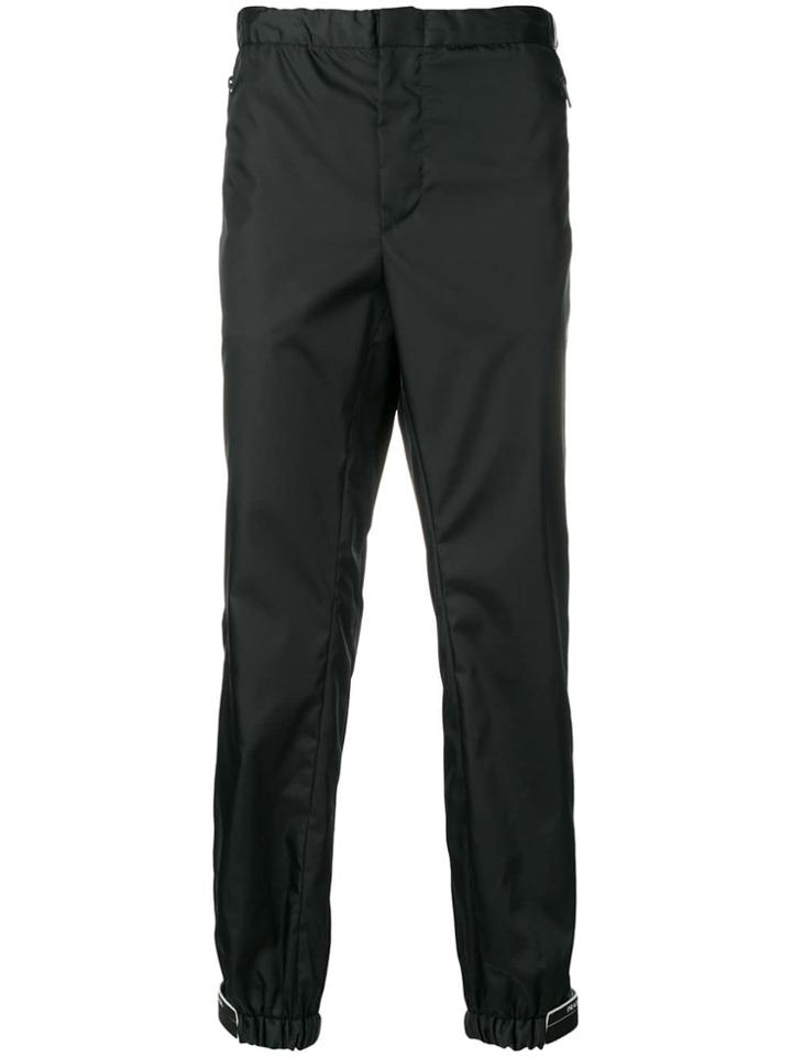 Prada Logo Cuff Trousers - Blue