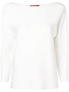 Max Mara Studio Knitted Boat Neck Top - White
