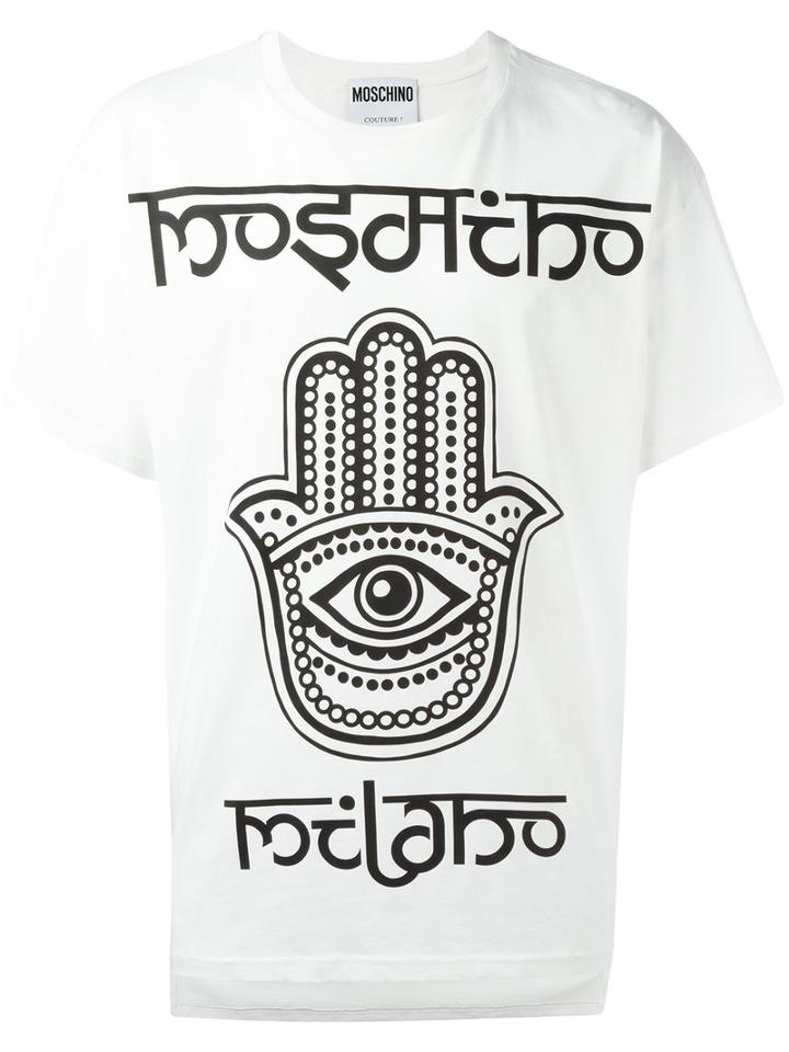 Moschino - Hamsa Hand T-shirt - Men - Cotton - Xs, White, Cotton