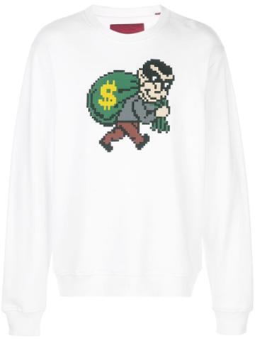 Mostly Heard Rarely Seen 8-bit Robber Printed Sweatshirt - White