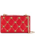 Balmain Love Lion Button-embellished Crossbody Bag - Red