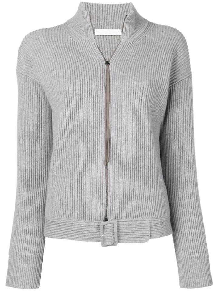 Fabiana Filippi Rib Knit Zipped Cardigan - Grey