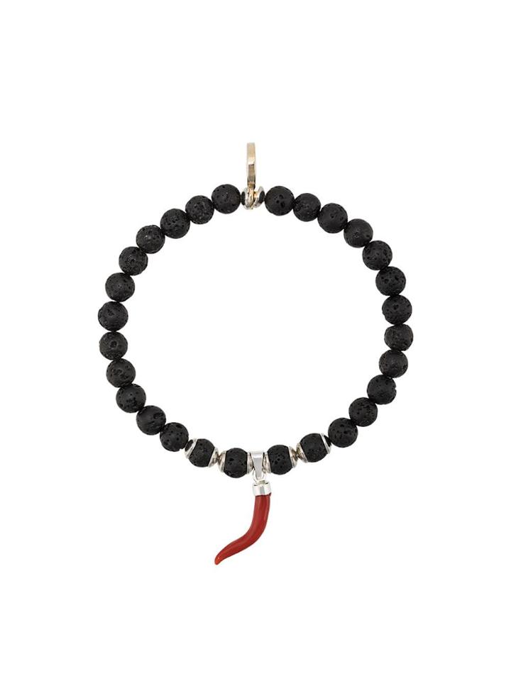 Fefè Charm Beaded Bracelet - Black