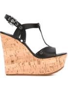 Casadei Wedge Sandals, Women's, Size: 37, Black, Leather