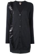 I'm Isola Marras Pleated Panelled Cardigan, Women's, Size: Medium, Grey, Virgin Wool/viscose/polyester