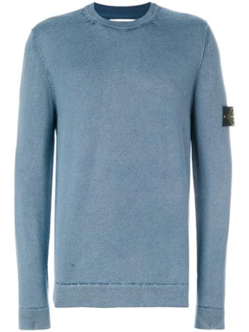 Stone Island - Crew Neck Jumper - Men - Wool - M, Blue, Wool