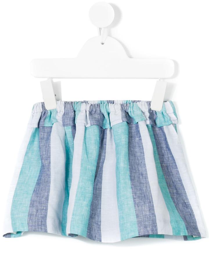 Knot - Ocean Stripes Frill Skirt - Kids - Linen/flax - 10 Yrs, Blue