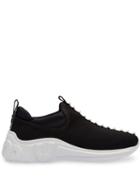 Miu Miu Crystal Embellished Slip-on Sneakers - Black