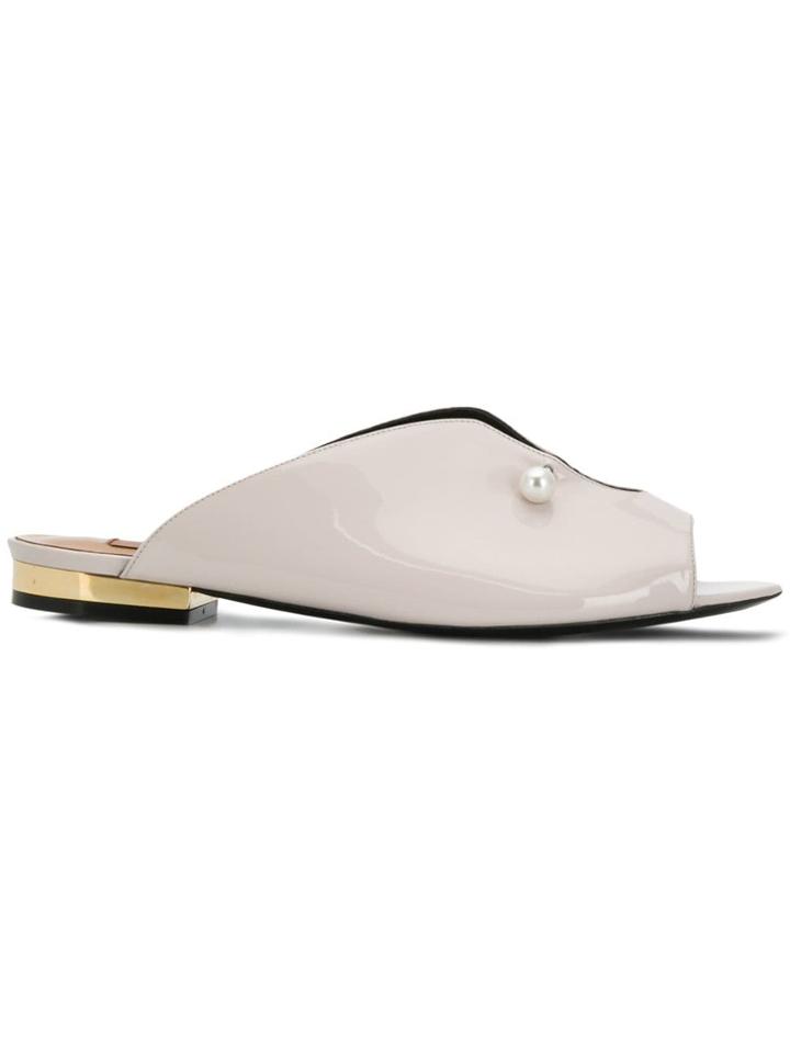 Coliac Bar Pin Mules - Pink