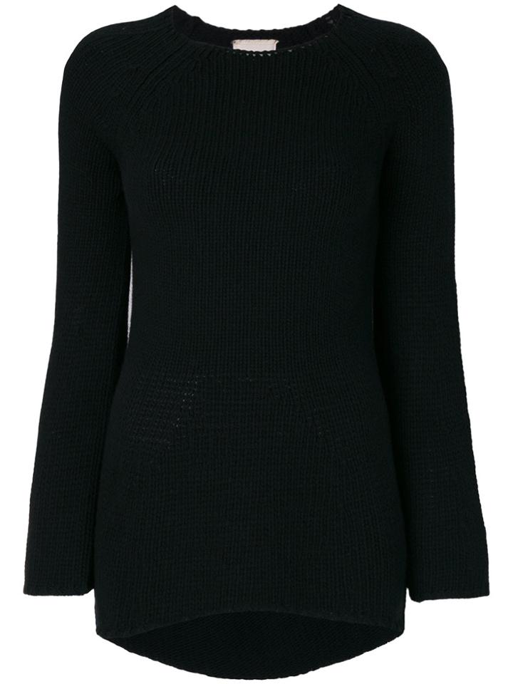 Fine Edge Round Neck Jumper - Black