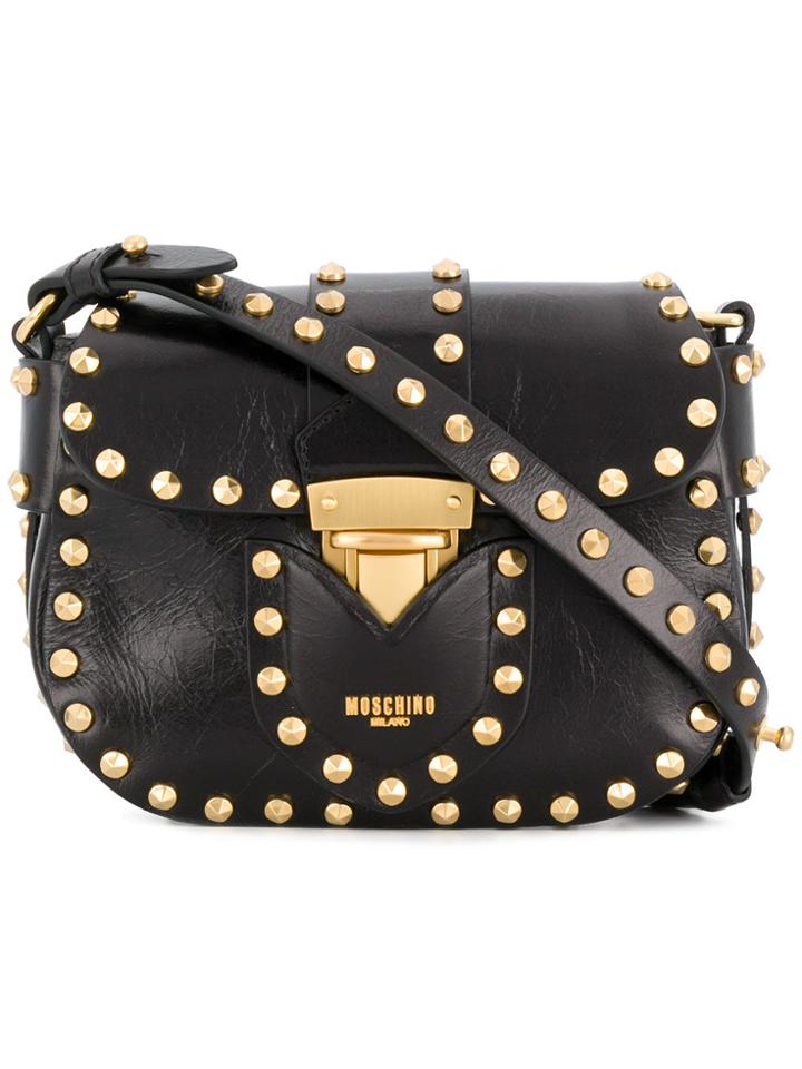 Moschino Studded Mini Satchel Bag - Black