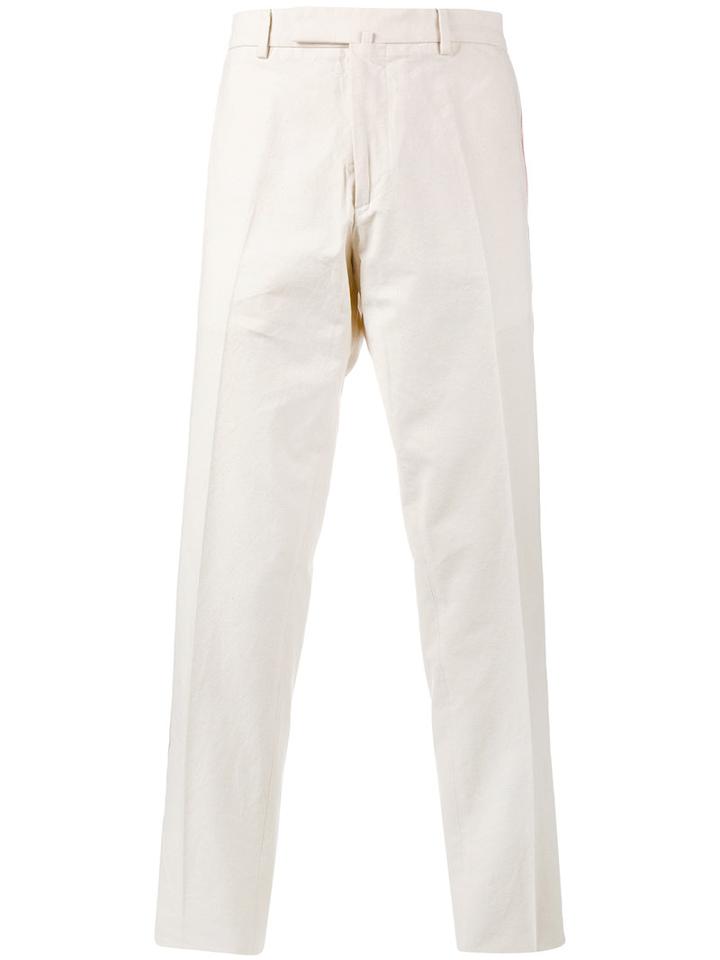 Valentino Selvage Trim Chino Trousers, Men's, Size: 48, Nude/neutrals, Cotton