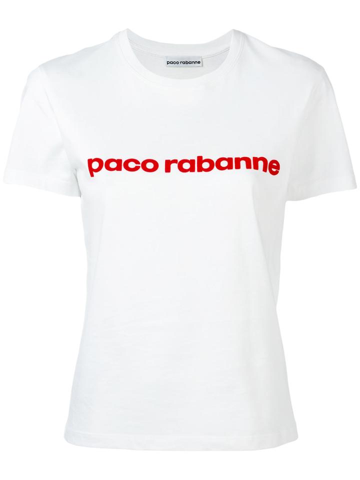 Paco Rabanne - Logo Print T-shirt - Women - Cotton - L, Women's, White, Cotton