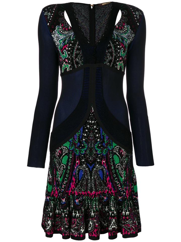 Roberto Cavalli Scalloped Paisley Dress - Multicolour