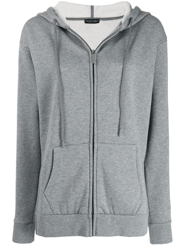 Emporio Armani Zip Fronted Hoodie - Grey